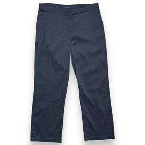 Eileen Fisher Linen Blend Straight Leg Pants Size 14 Gray